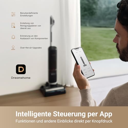 dreame H14 Pro Nass-Trockensauger, 180° Lie-Flat, 18 kPa, 60°C Bürstenpflege, 5 Min Trocknung, Doppelkante, App-Steuerung