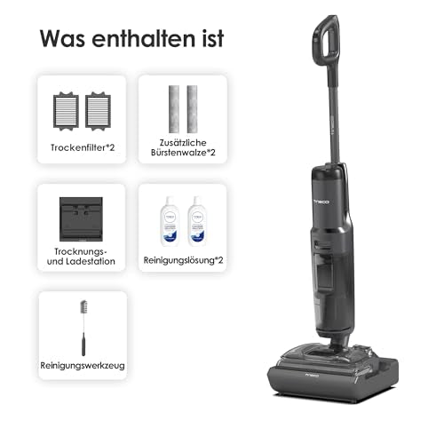 Tineco Floor One S7 Stretch Nass-Trockensauger, 180° flach, 85°C Selbstreinigung, 50 Min Laufzeit, Anti-Tangle, Kanten- & Möbelreinigung