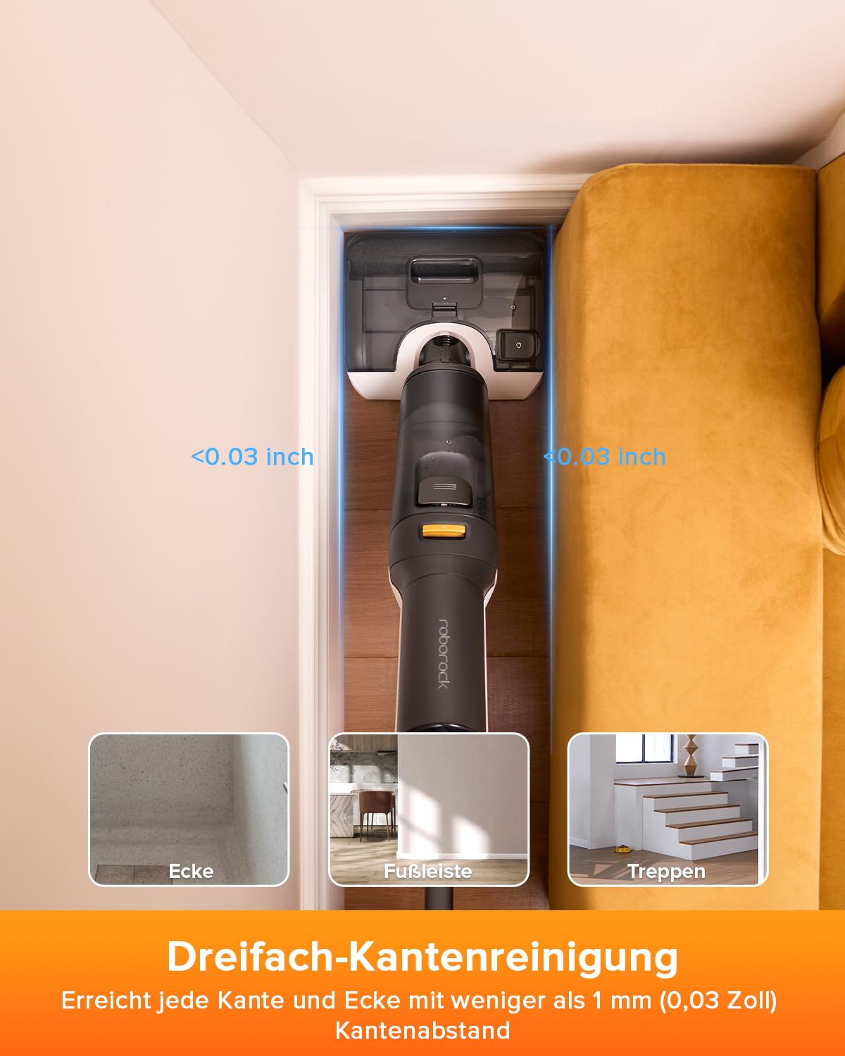 roborock F25 LT Nass-Trockensauger, 180° flach, 20.000Pa, 90°C Heißwasser-Selbstreinigung, Heißlufttrocknung, kabellos