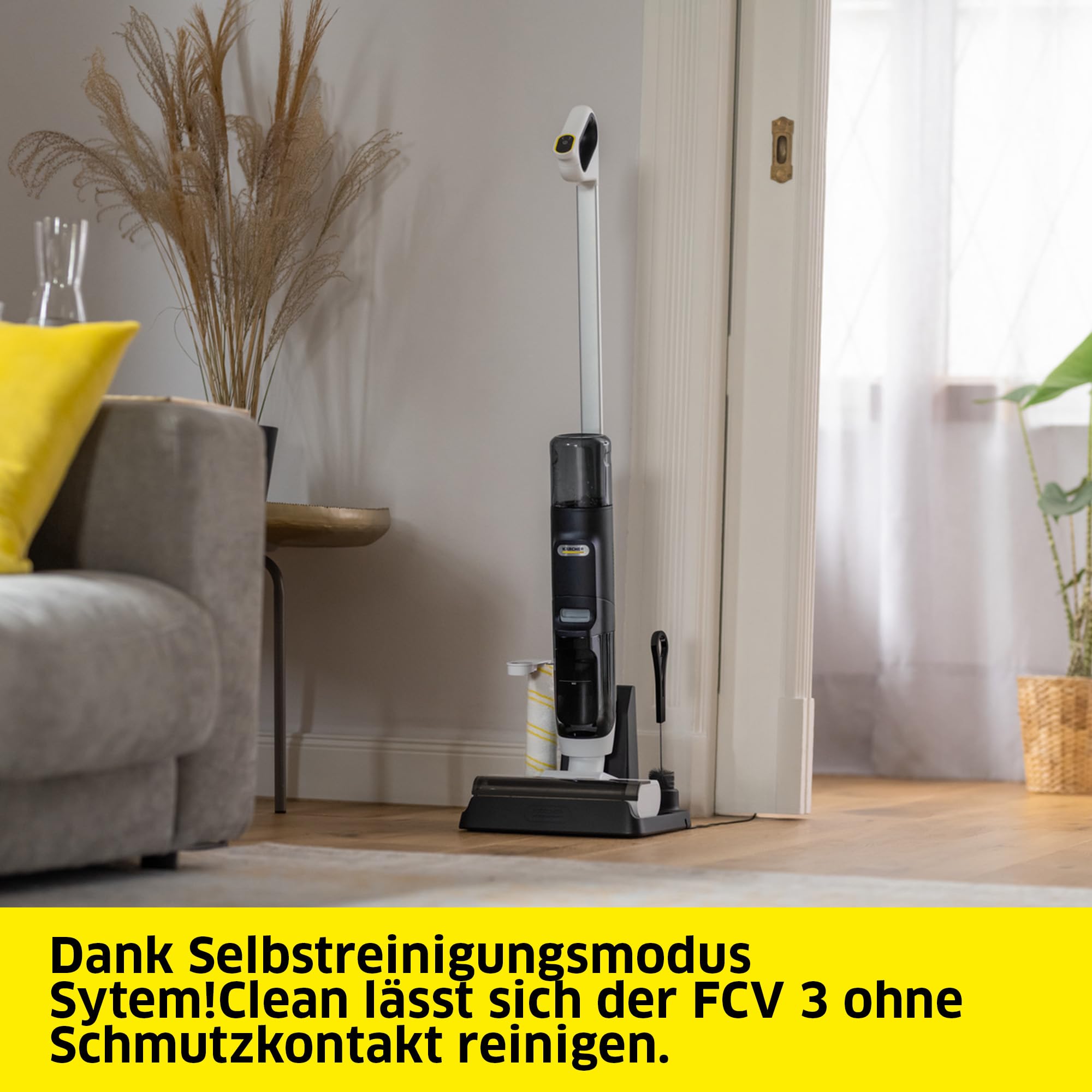 Kärcher FCV 3 Saugwischer, kabellos, 3 Modi, 30 Min Laufzeit, 130 m² pro Ladung, Weiß