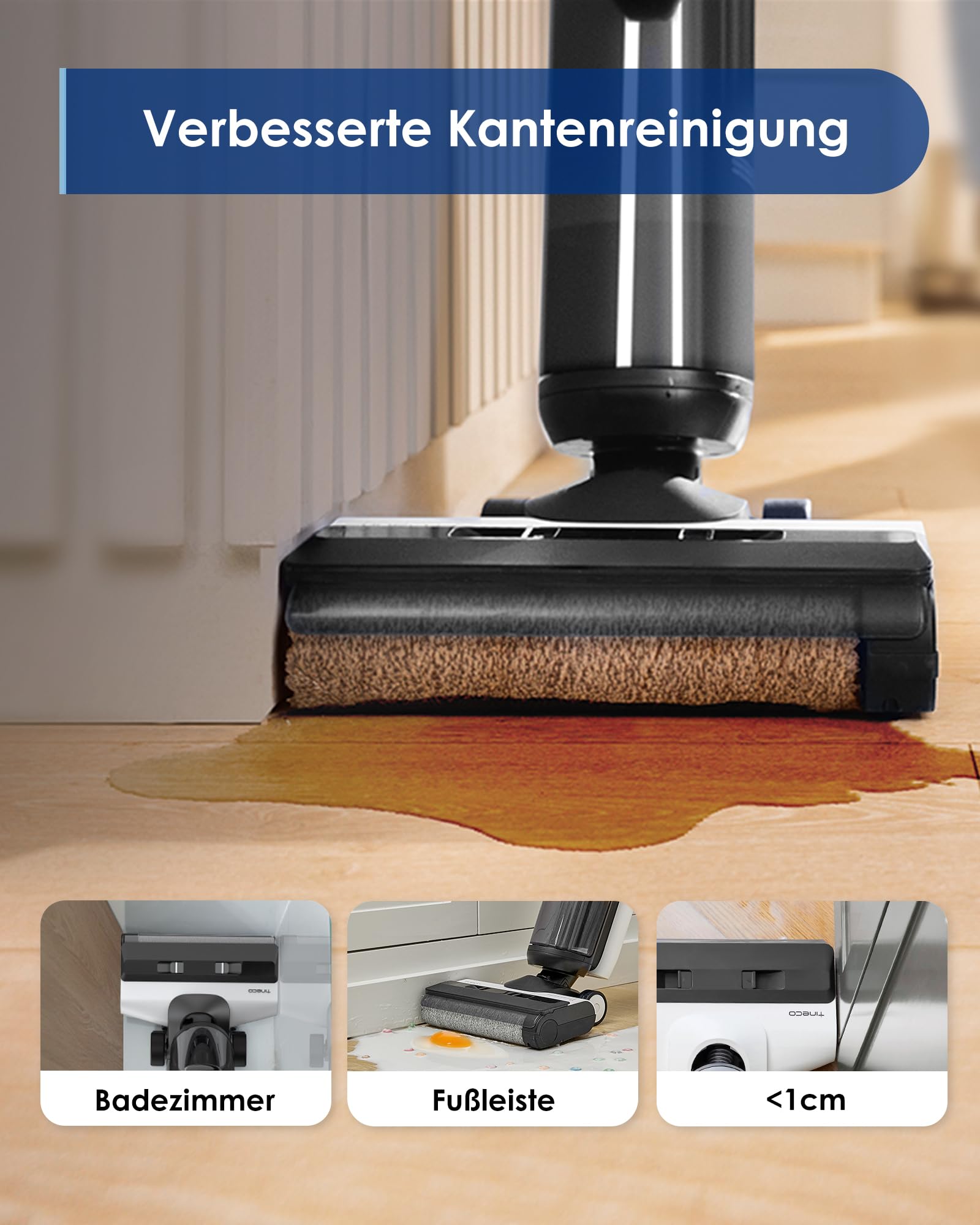 Tineco Floor One S5 Nass-Trockensauger, iLoop, Kabellos, Dual-Tank, LED-Display, Selbstreinigung, für Hartböden & Tierhaare