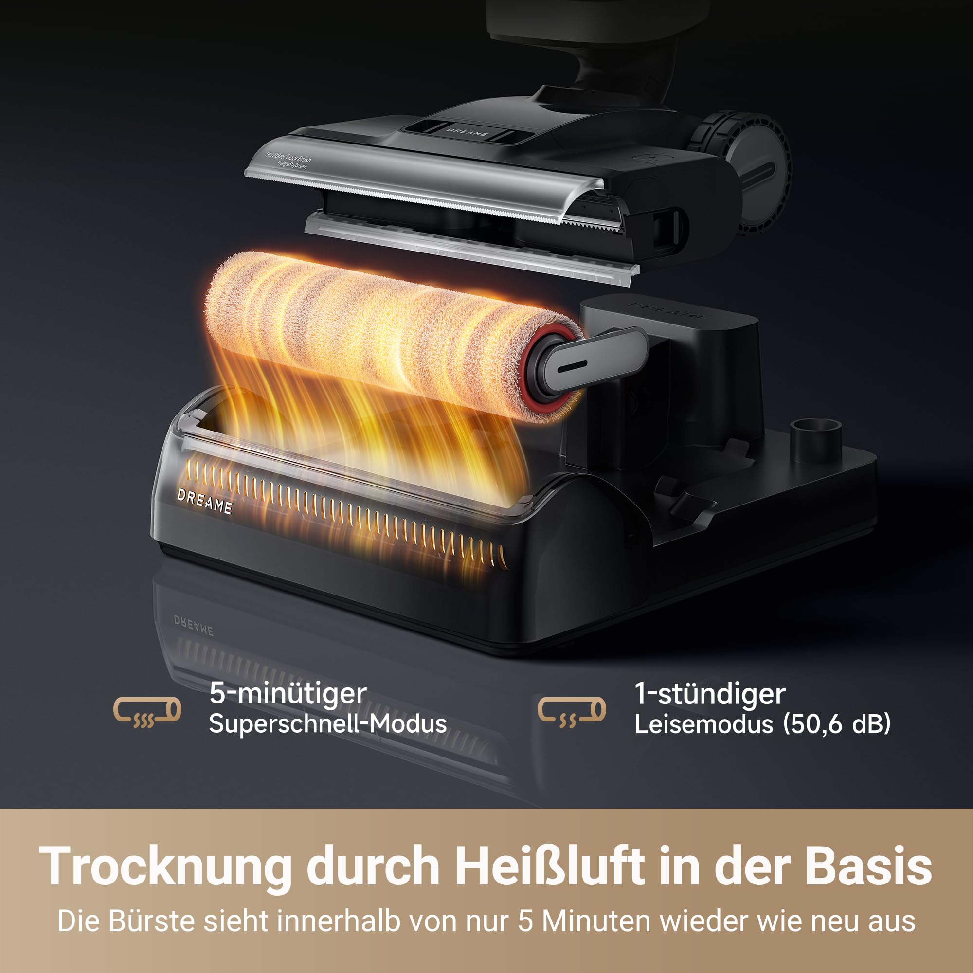 dreame H14 Pro Nass-Trockensauger, 180° Lie-Flat, 18 kPa, 60°C Bürstenpflege, 5 Min Trocknung, Doppelkante, App-Steuerung