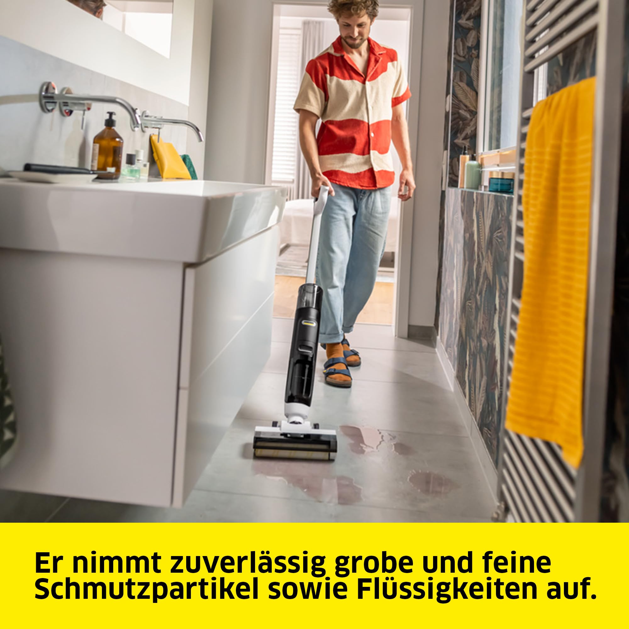 Kärcher FCV 3 Saugwischer, kabellos, 3 Modi, 30 Min Laufzeit, 130 m² pro Ladung, Weiß