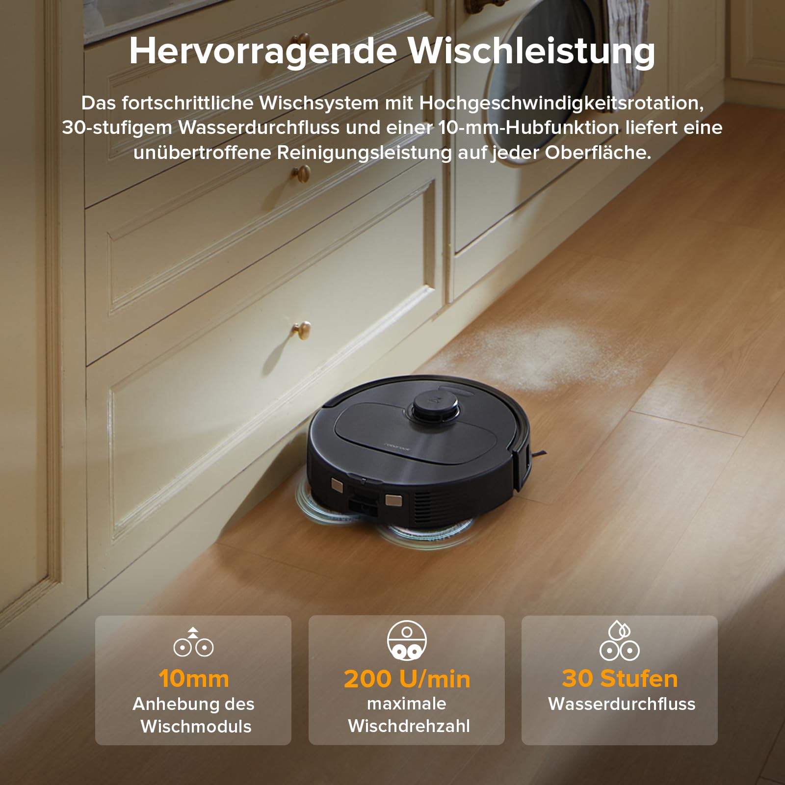 Roborock Qrevo Serie Saugroboter, 8000Pa, Wischfunktion mit Hebemopp, Anti-Verfilzungs-Bürste, Hindernisvermeidung, All-in-One Dock, Schwarz