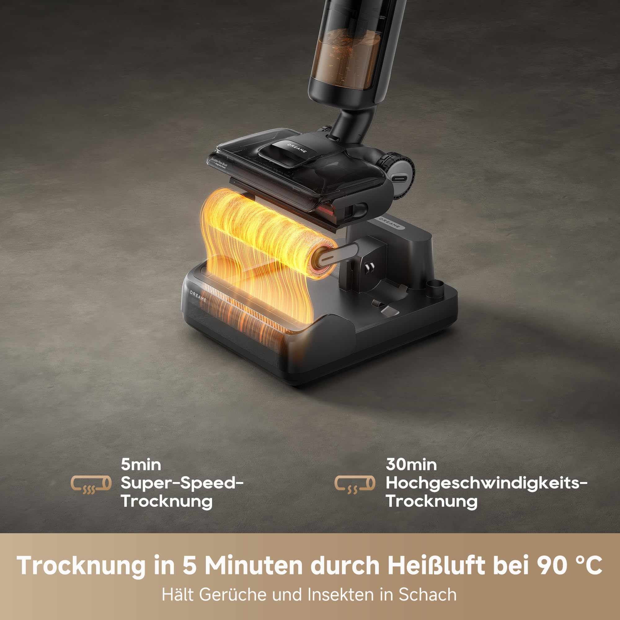 dreame H12 Pro FlexReach Nass-Trockensauger, 180° flach, 18 kPa, 90°C Heißwäsche, 5 Min Trocknung, 50 Min Laufzeit, Doppel-Kantenreinigung