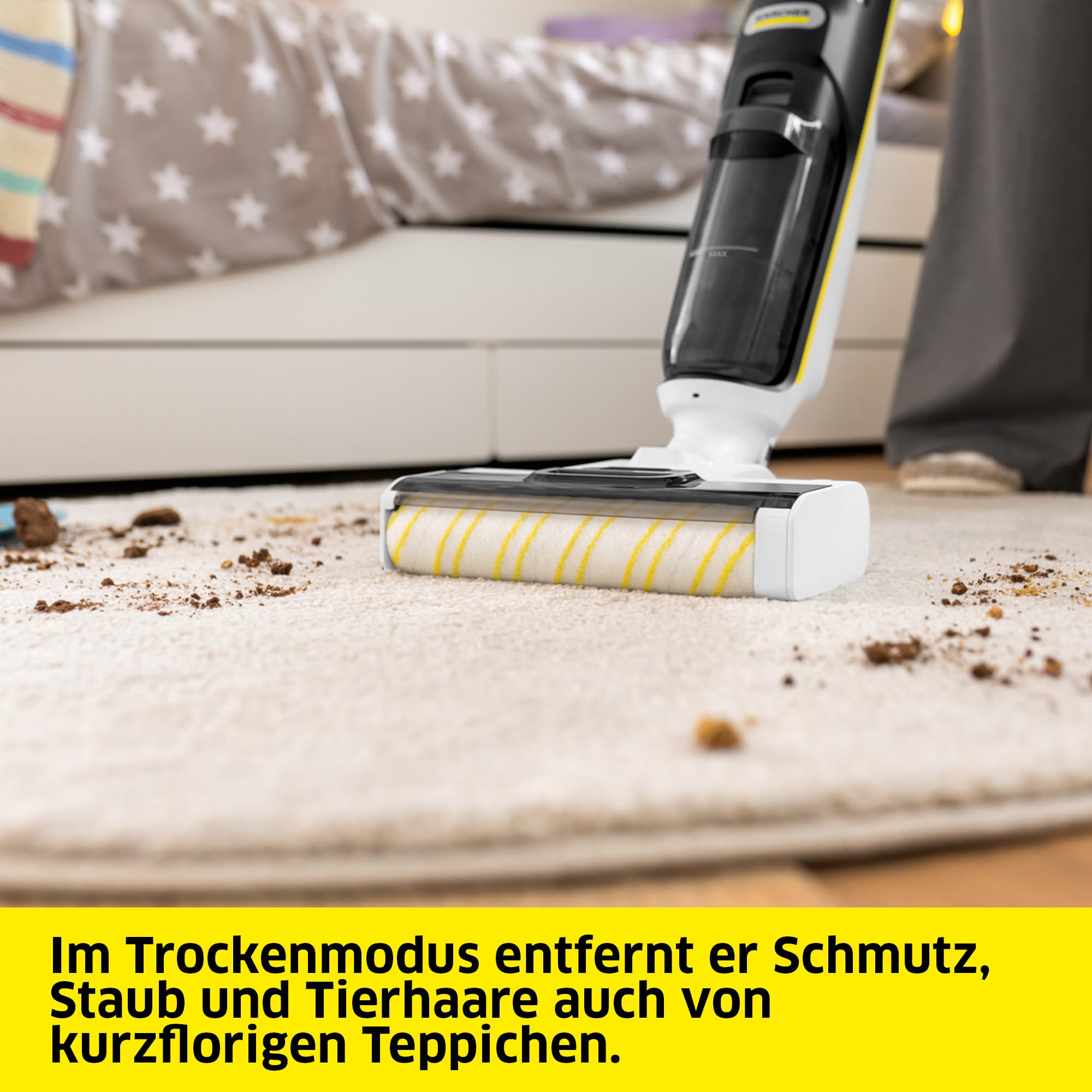 Kärcher FCV 3 Saugwischer, kabellos, 3 Modi, 30 Min Laufzeit, 130 m² pro Ladung, Weiß