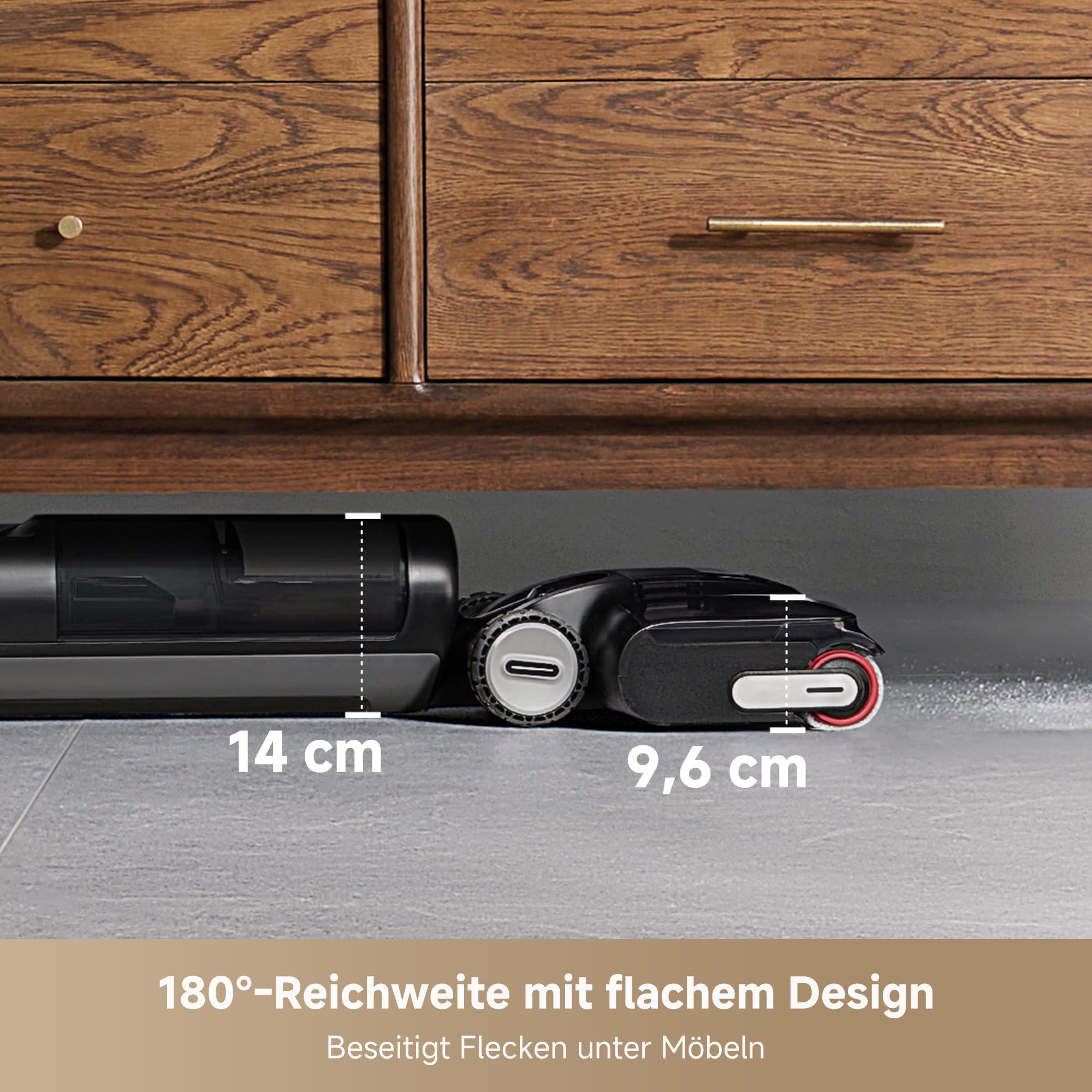 dreame H12 Pro FlexReach Nass-Trockensauger, 180° flach, 18 kPa, 90°C Heißwäsche, 5 Min Trocknung, 50 Min Laufzeit, Doppel-Kantenreinigung