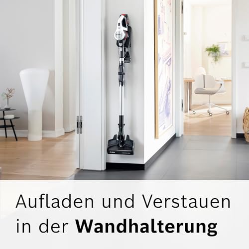 Bosch Unlimited 7 BSS711W Akku-Staubsauger, kabellos, beutellos, Wechselakku, LED, XXL-Polsterdüse, Hygiene-Filter, Turbostufe, weiß