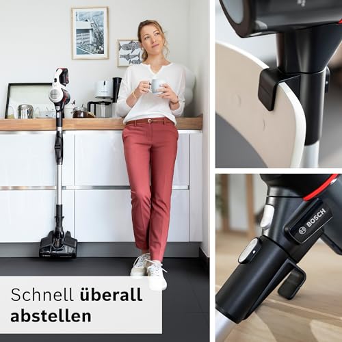 Bosch Unlimited 7 BSS711W Akku-Staubsauger, kabellos, beutellos, Wechselakku, LED, XXL-Polsterdüse, Hygiene-Filter, Turbostufe, weiß