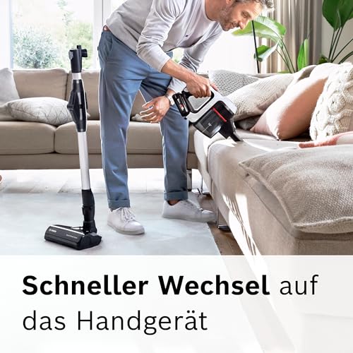 Bosch Unlimited 7 BSS711W Akku-Staubsauger, kabellos, beutellos, Wechselakku, LED, XXL-Polsterdüse, Hygiene-Filter, Turbostufe, weiß