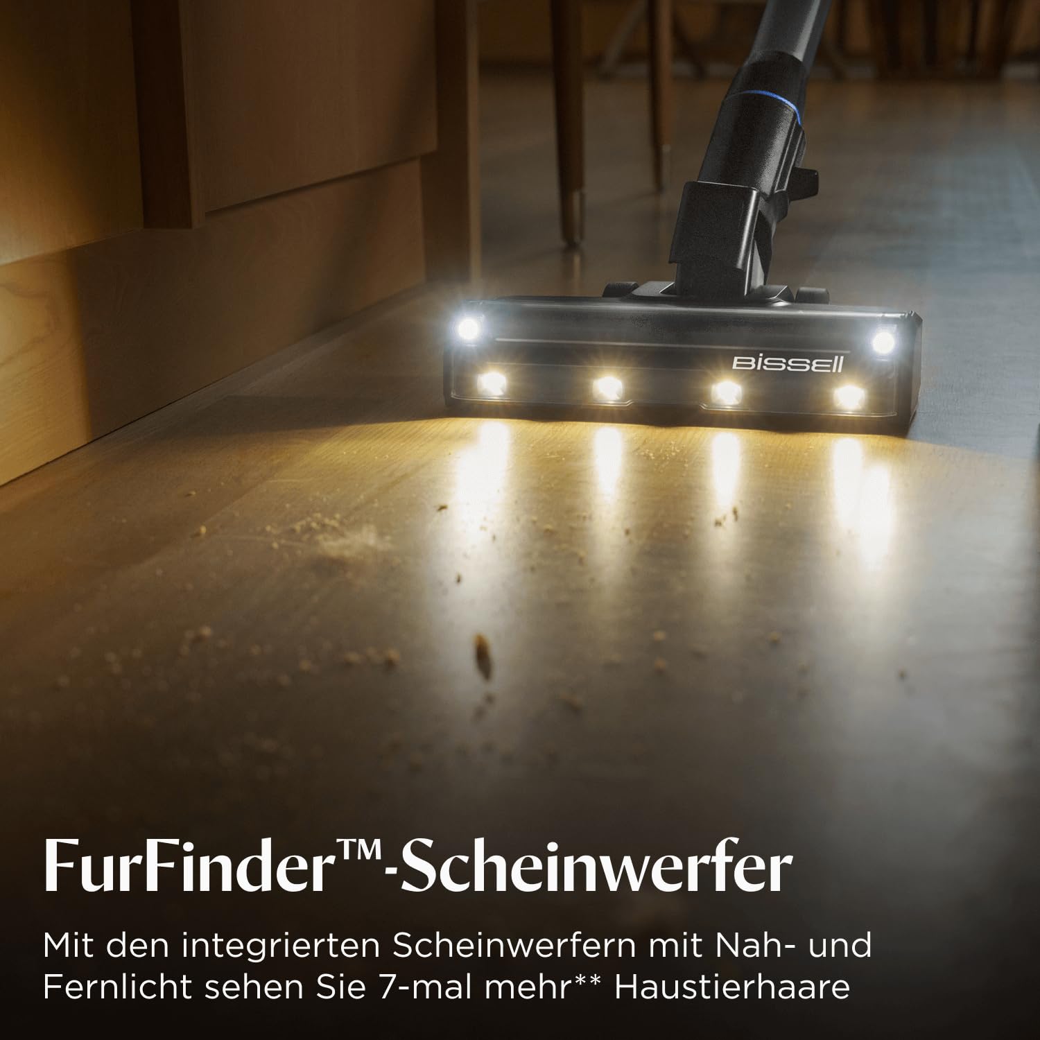 Bissell PowerClean FurGuard Akku-Staubsauger, 280W, 50 Min Laufzeit, HEPA-Filter, FurFinder-Licht, selbstreinigende Bürste