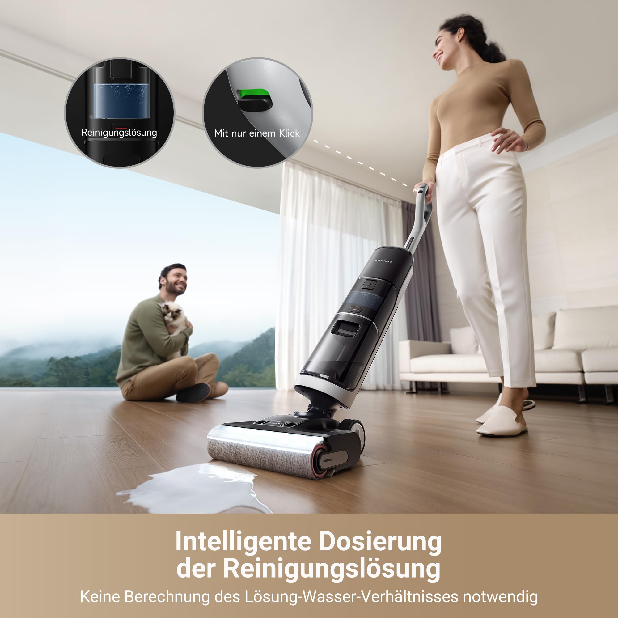 dreame H14 Pro Nass-Trockensauger, 180° Lie-Flat, 18 kPa, 60°C Bürstenpflege, 5 Min Trocknung, Doppelkante, App-Steuerung