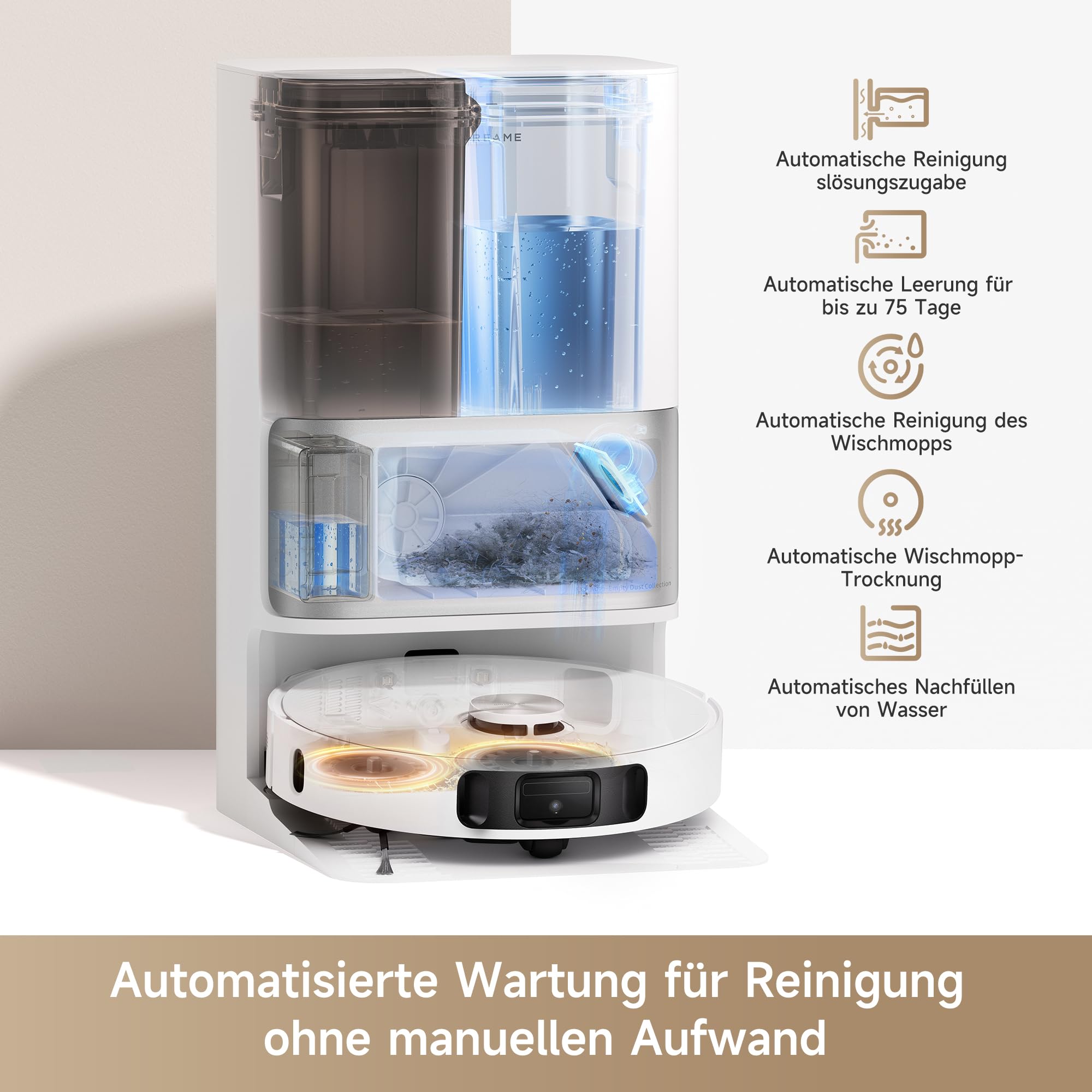 dreame L10s Ultra Gen 2 Saugroboter, 10.000Pa, Wischfunktion, MopExtend RoboSwing, Haustiermodus, automatische Basis, Teppichreinigung