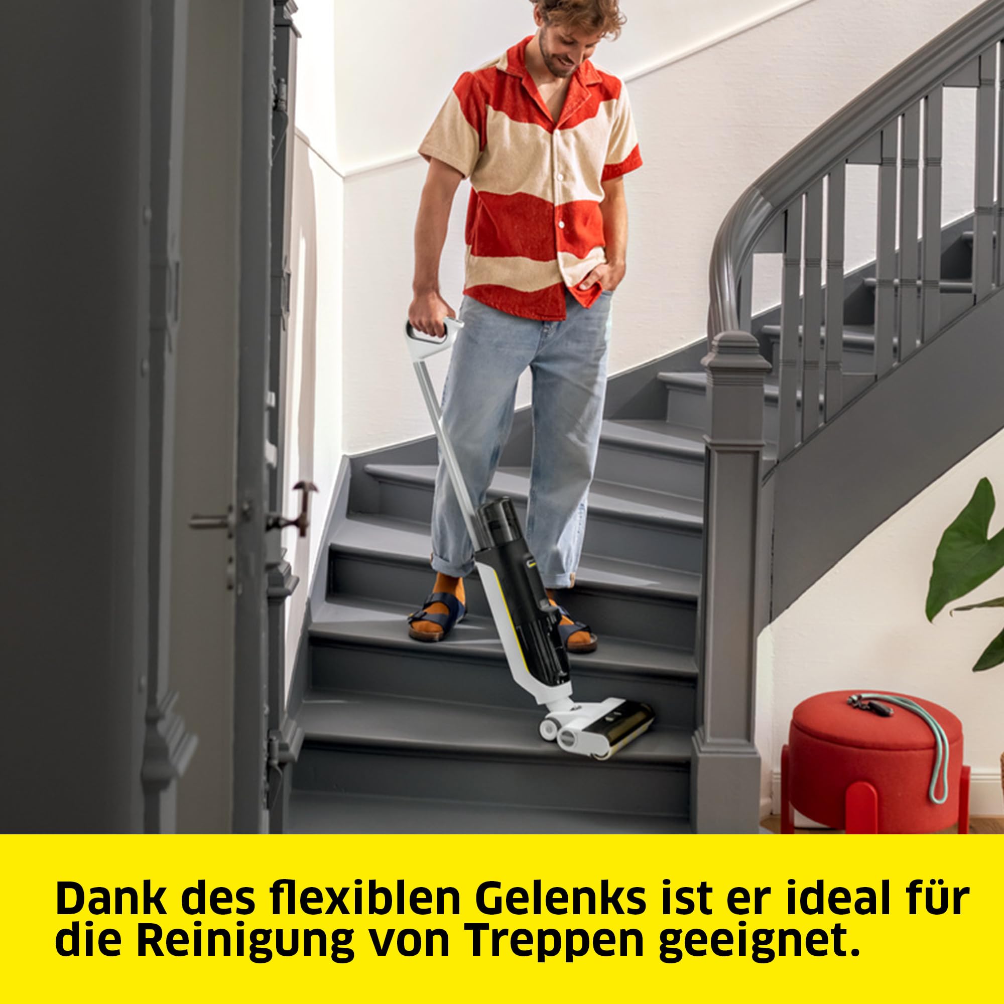 Kärcher FCV 3 Saugwischer, kabellos, 3 Modi, 30 Min Laufzeit, 130 m² pro Ladung, Weiß