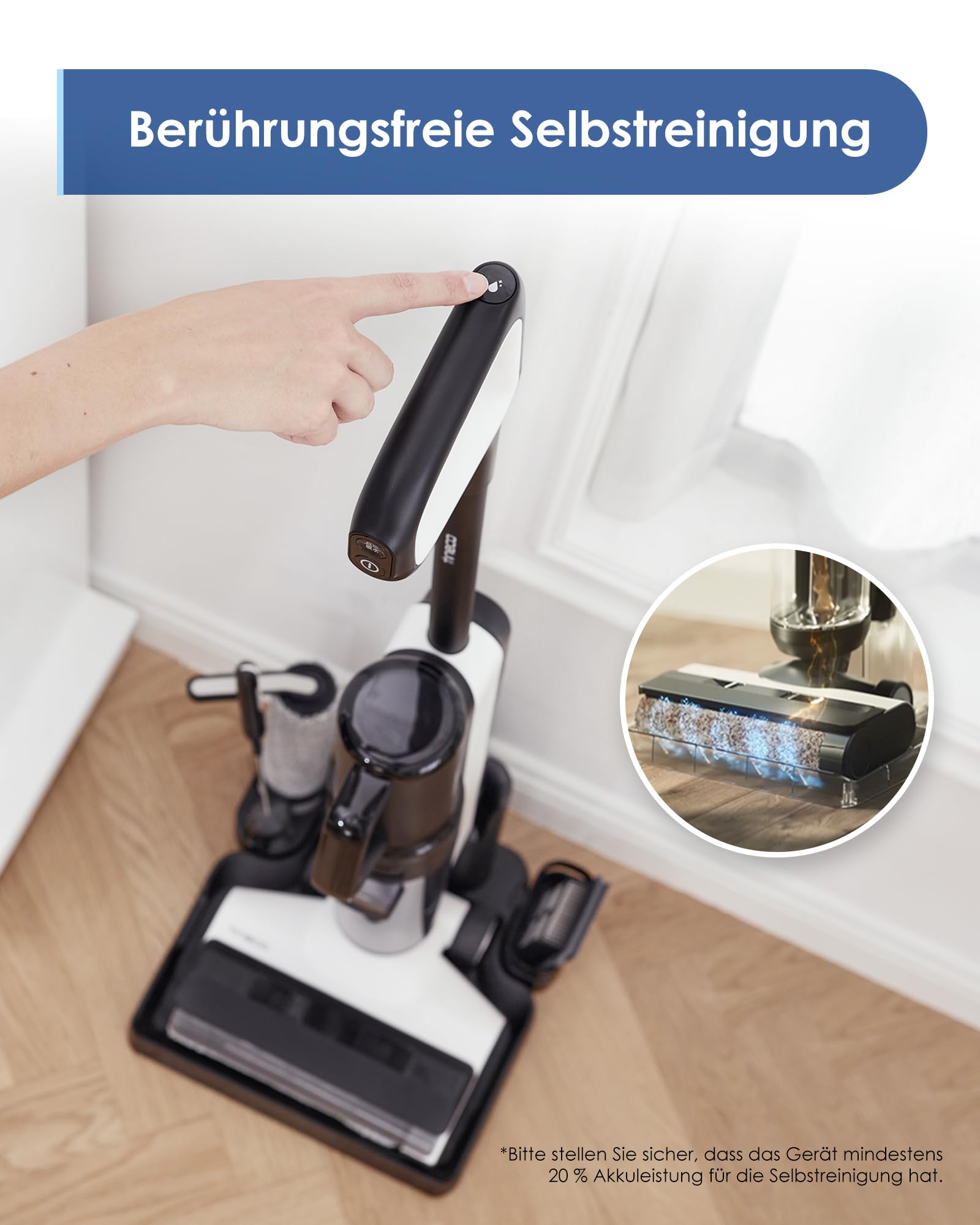 Tineco Floor One S5 Nass-Trockensauger, iLoop, Kabellos, Dual-Tank, LED-Display, Selbstreinigung, für Hartböden & Tierhaare