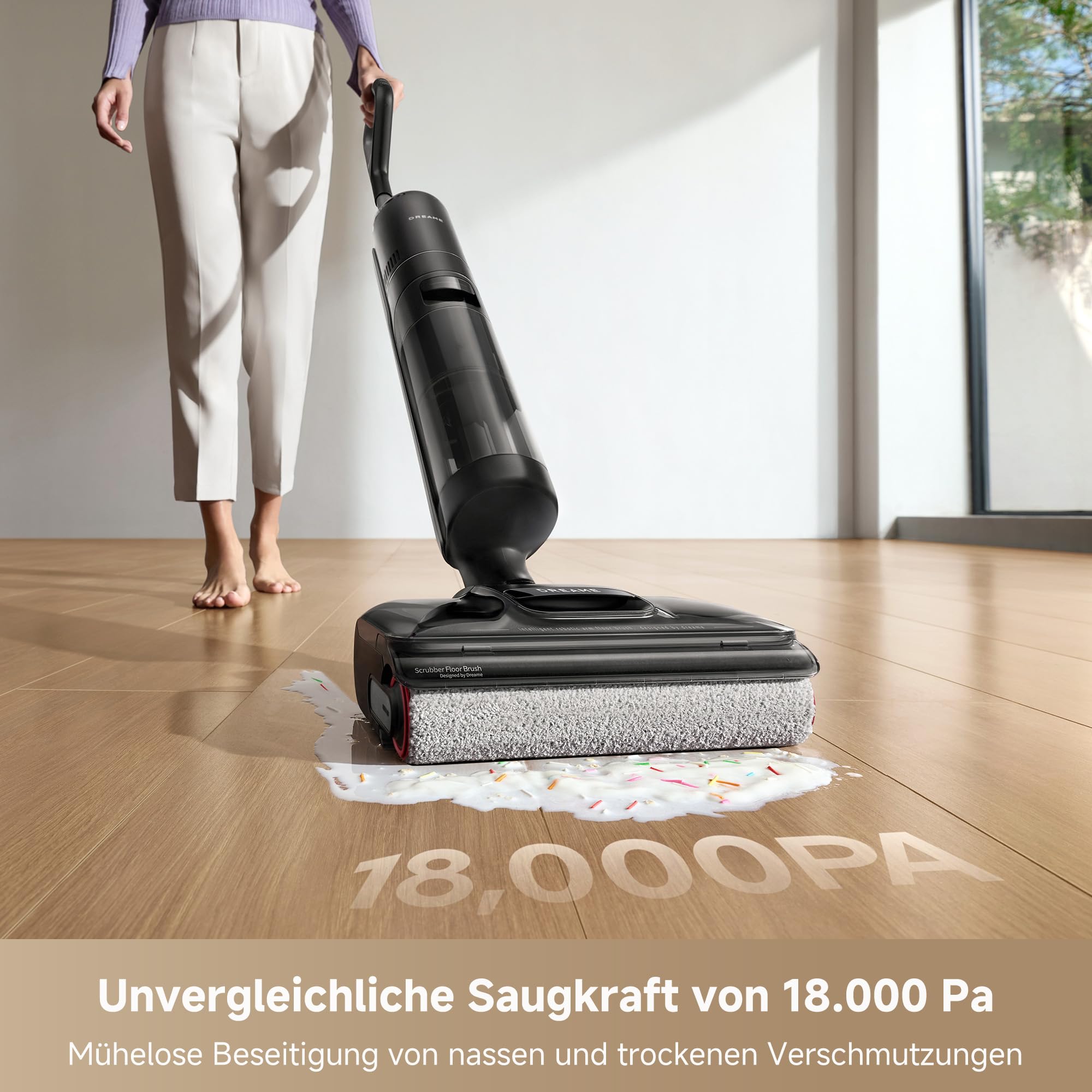 dreame H12 Pro FlexReach Nass-Trockensauger, 180° flach, 18 kPa, 90°C Heißwäsche, 5 Min Trocknung, 50 Min Laufzeit, Doppel-Kantenreinigung