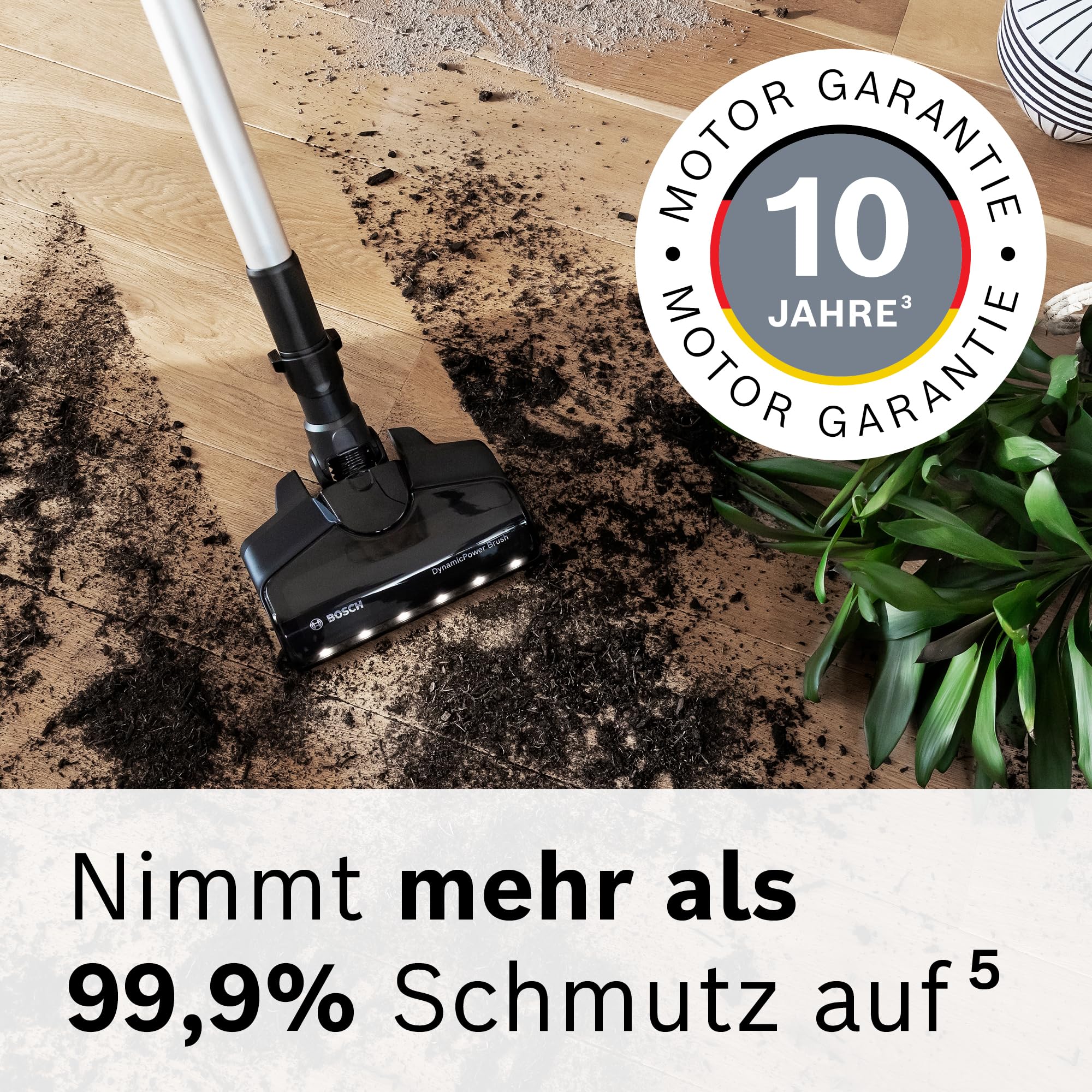 Bosch Unlimited 7 BSS711W Akku-Staubsauger, kabellos, beutellos, Wechselakku, LED, XXL-Polsterdüse, Hygiene-Filter, Turbostufe, weiß